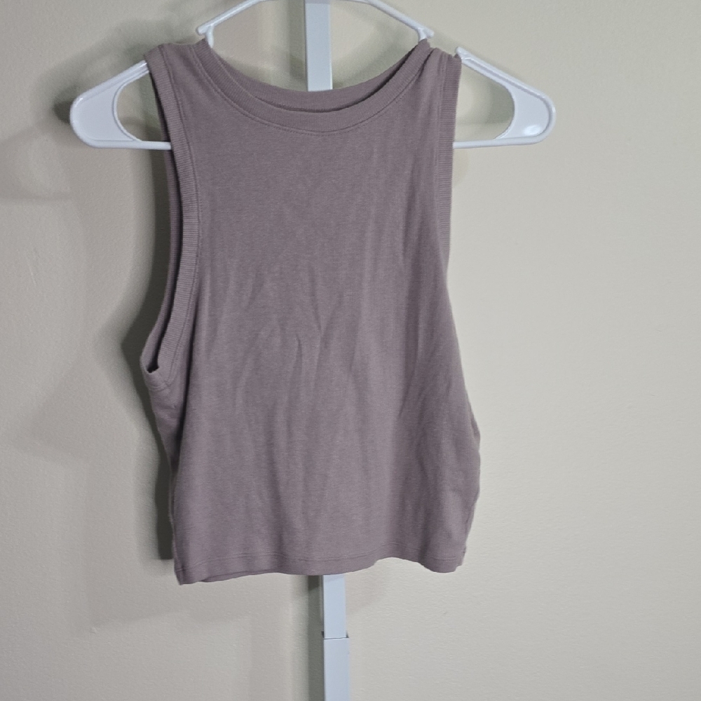 Hollister Mauve Ribbed Crop Sleeveless Top‎ Sz L